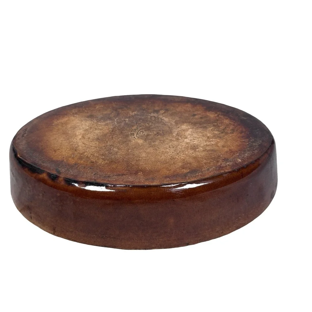 Antique Emile Henry French Stoneware Oval Baking Dish Brown Glazed Gratin Pan 8